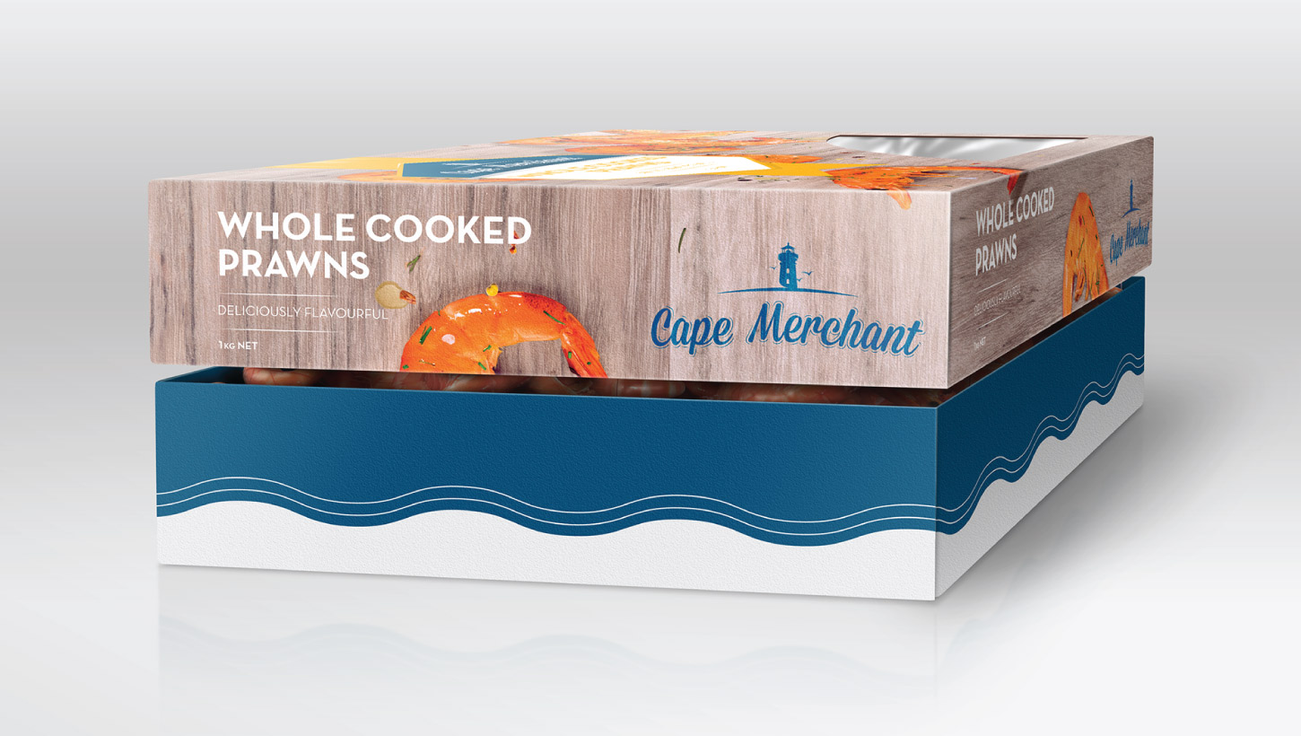 cape merchant frozen prawn packaging side