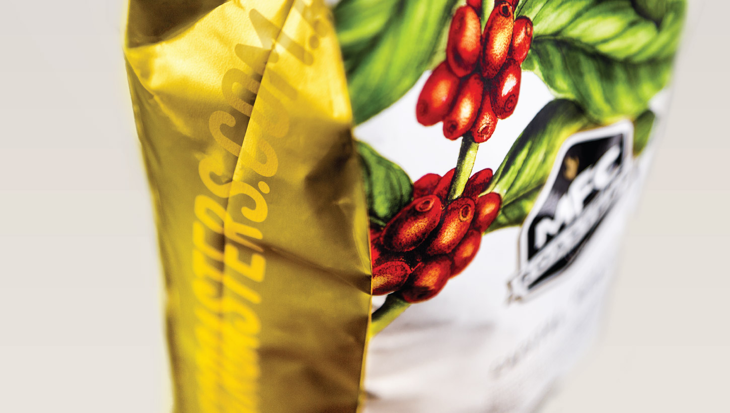 MFC roasters bean packaging bag close up