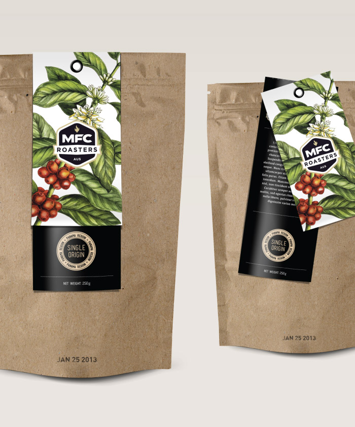 mfc roasters coffee bag design