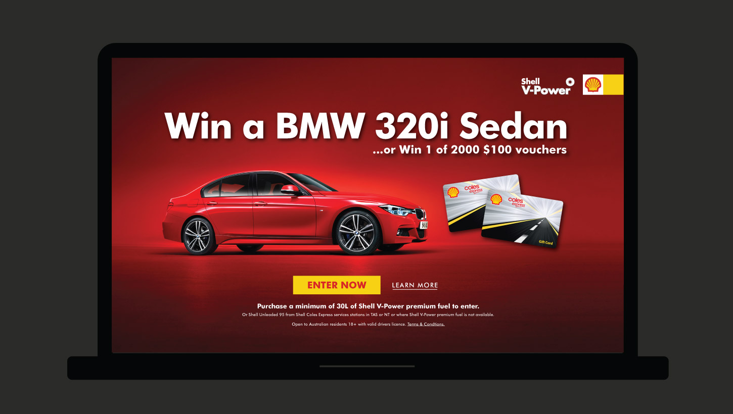 Shell Australia BMW competition wesbtie on laptop