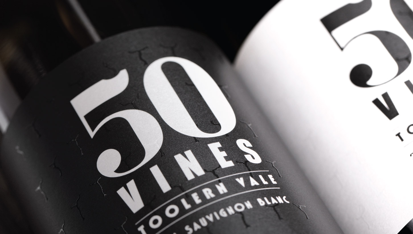 toolern vale 50 vines wine label close
